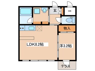 アズーロ・エ・マローネ本厚木の物件間取画像